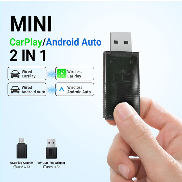 ⚡Upgrades⚡Mini Wireless CarPlay/Android Auto 2 in 1 Adapter