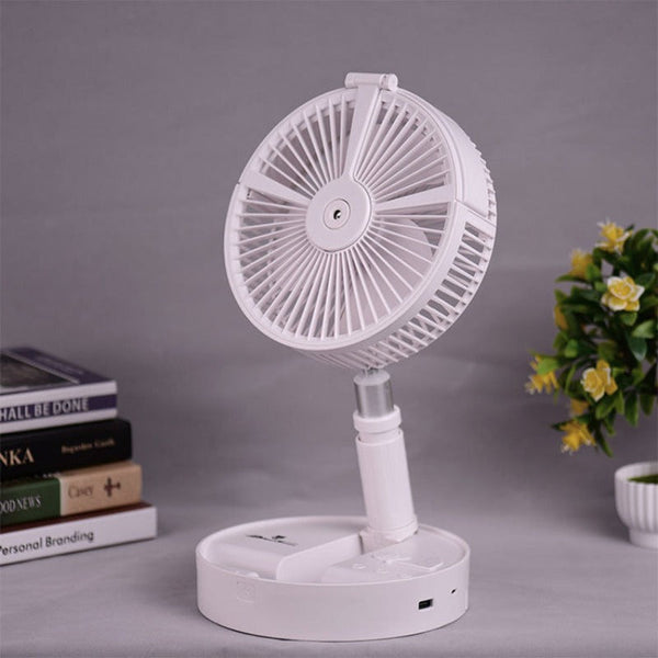 Ventilador Plegable Recargable USB con Humidificador Lámpara y Altura Ajustable